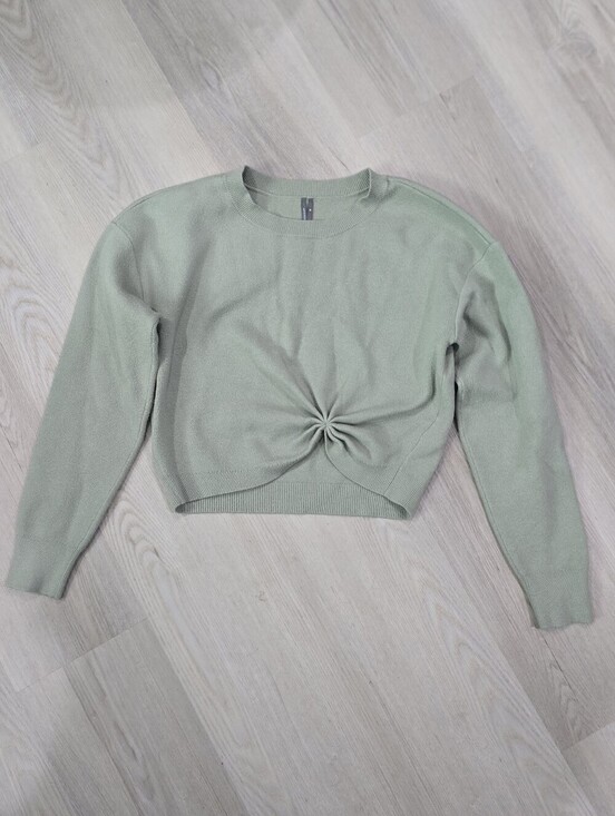 Anthropologie Sweaters - Anthropologie Gemini 'Twofer Sweater Womens Sage Green Cropped Minimalist